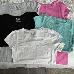 Aveto Women's Short Sleeve Tees - Black, White, Pink, Gray, and Blue